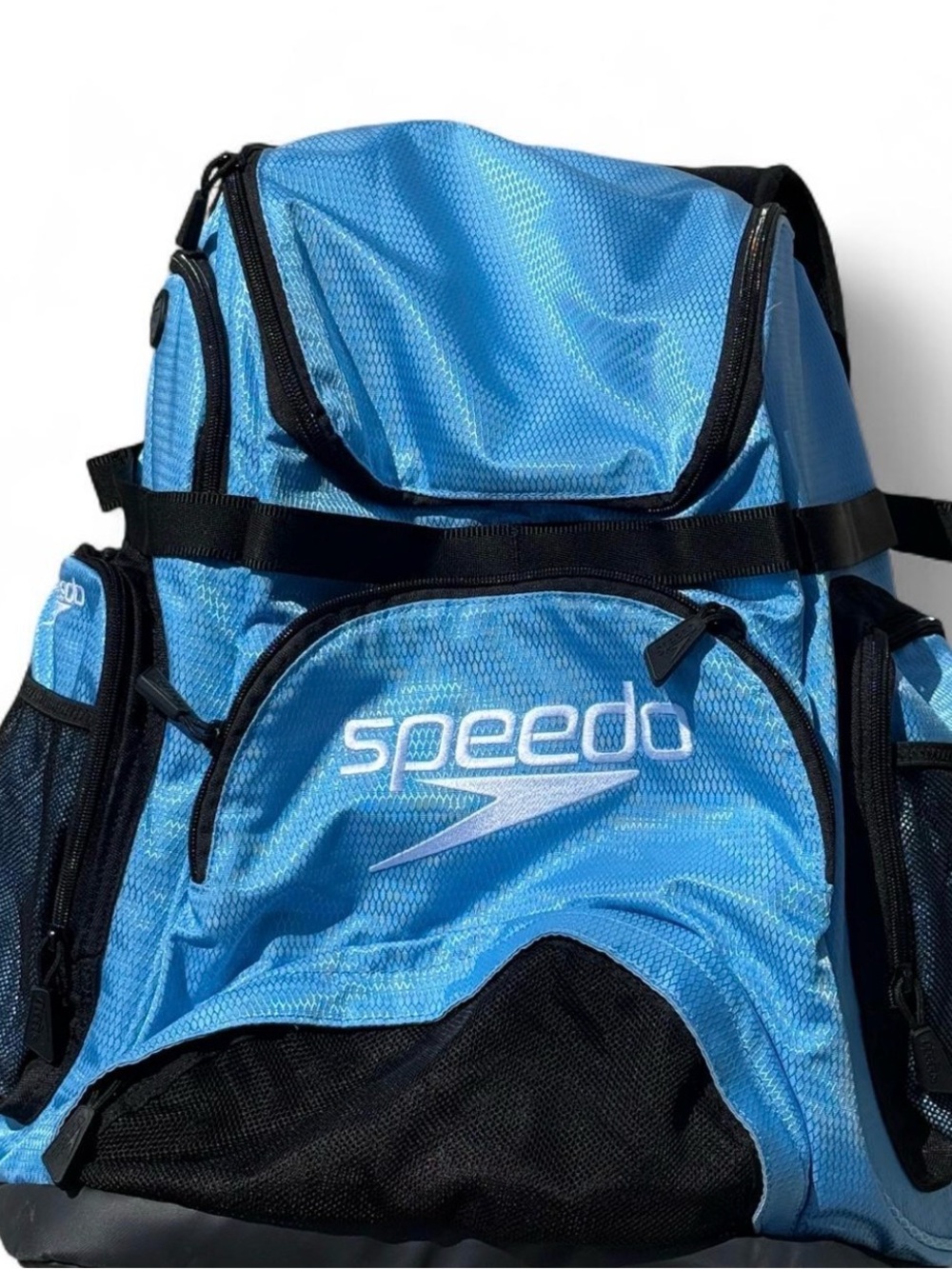 Speedo Light Blue and Black Athletic Backpack